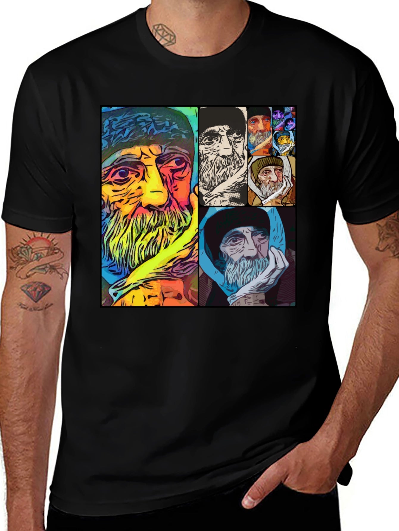 Unique Artistic Portrait Collage T-Shirt