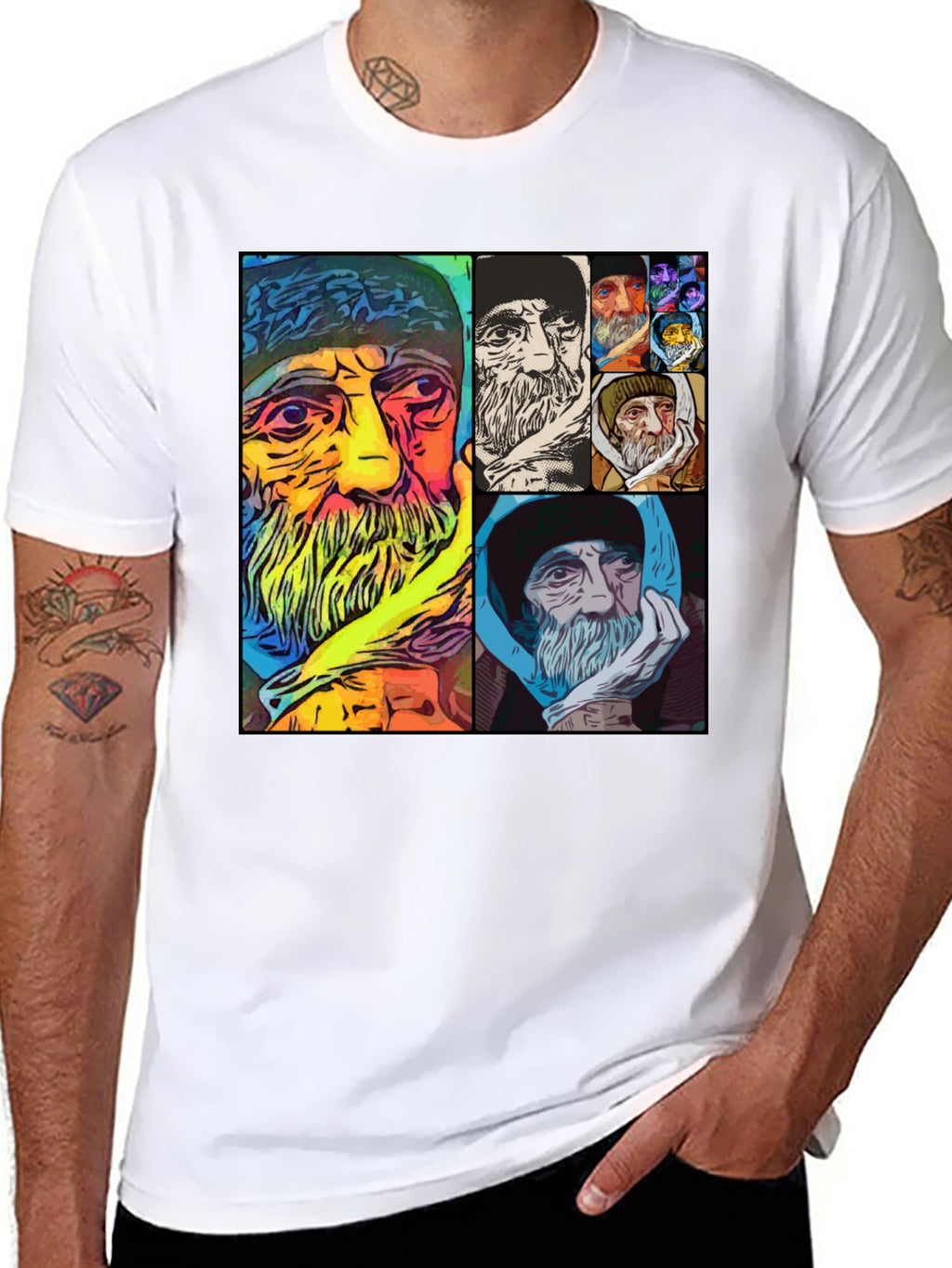 Unique Artistic Portrait Collage T-Shirt