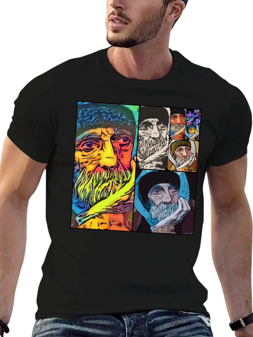 Unique Artistic Portrait Collage T-Shirt