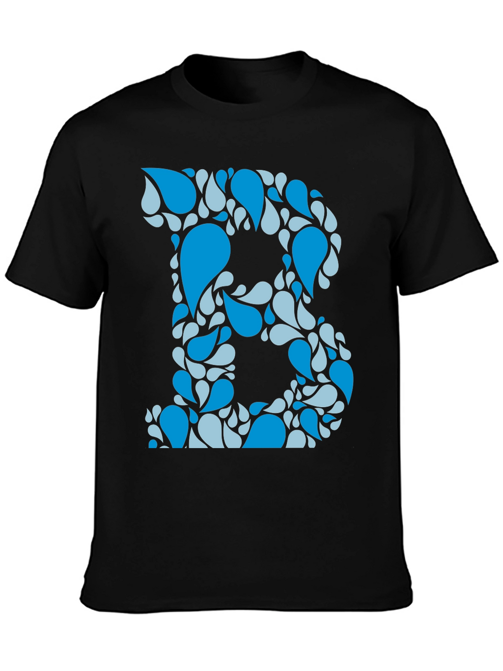 Blue Water Drop Initial B Graphic T-Shirt