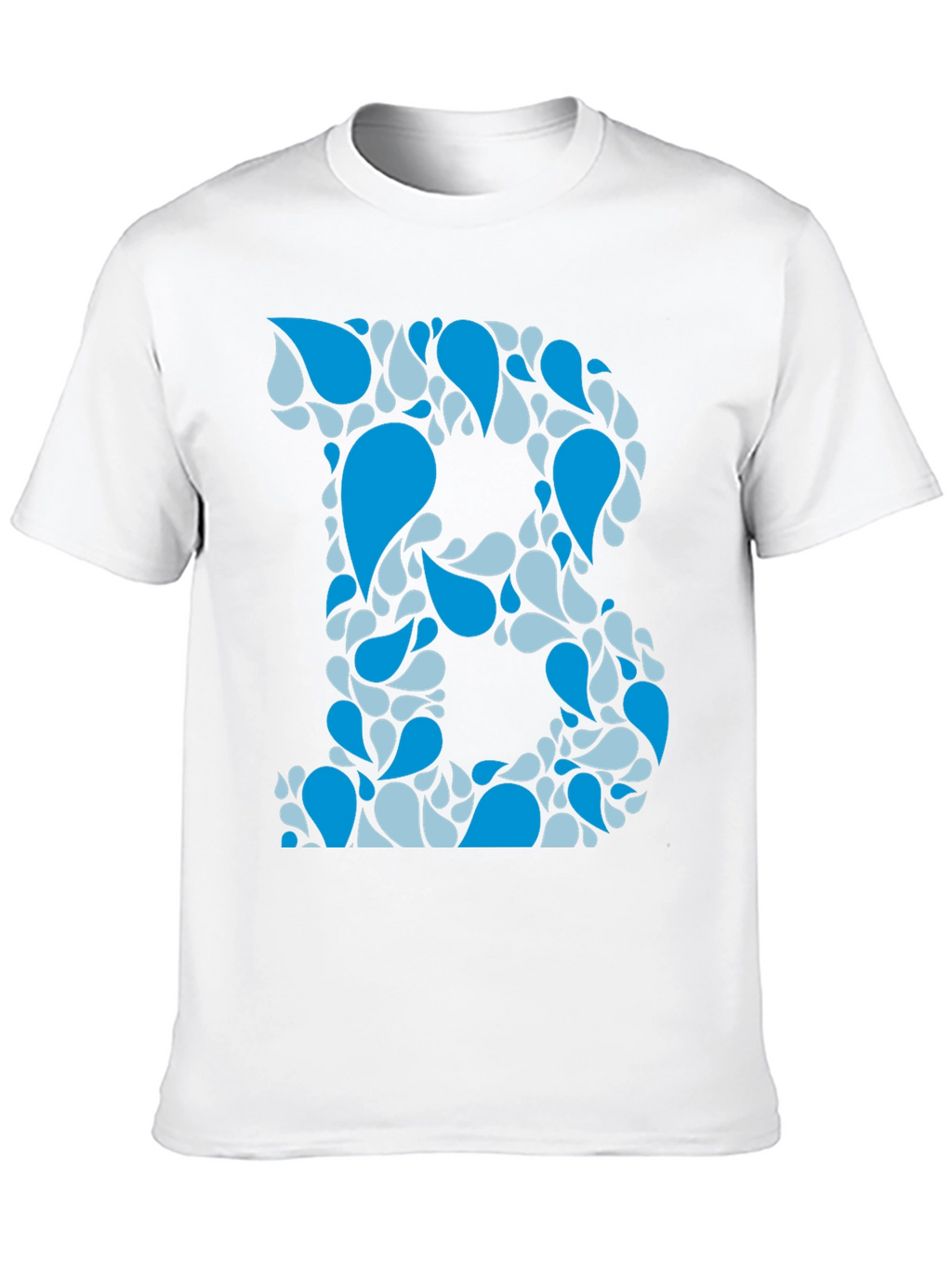 Blue Water Drop Initial B Graphic T-Shirt