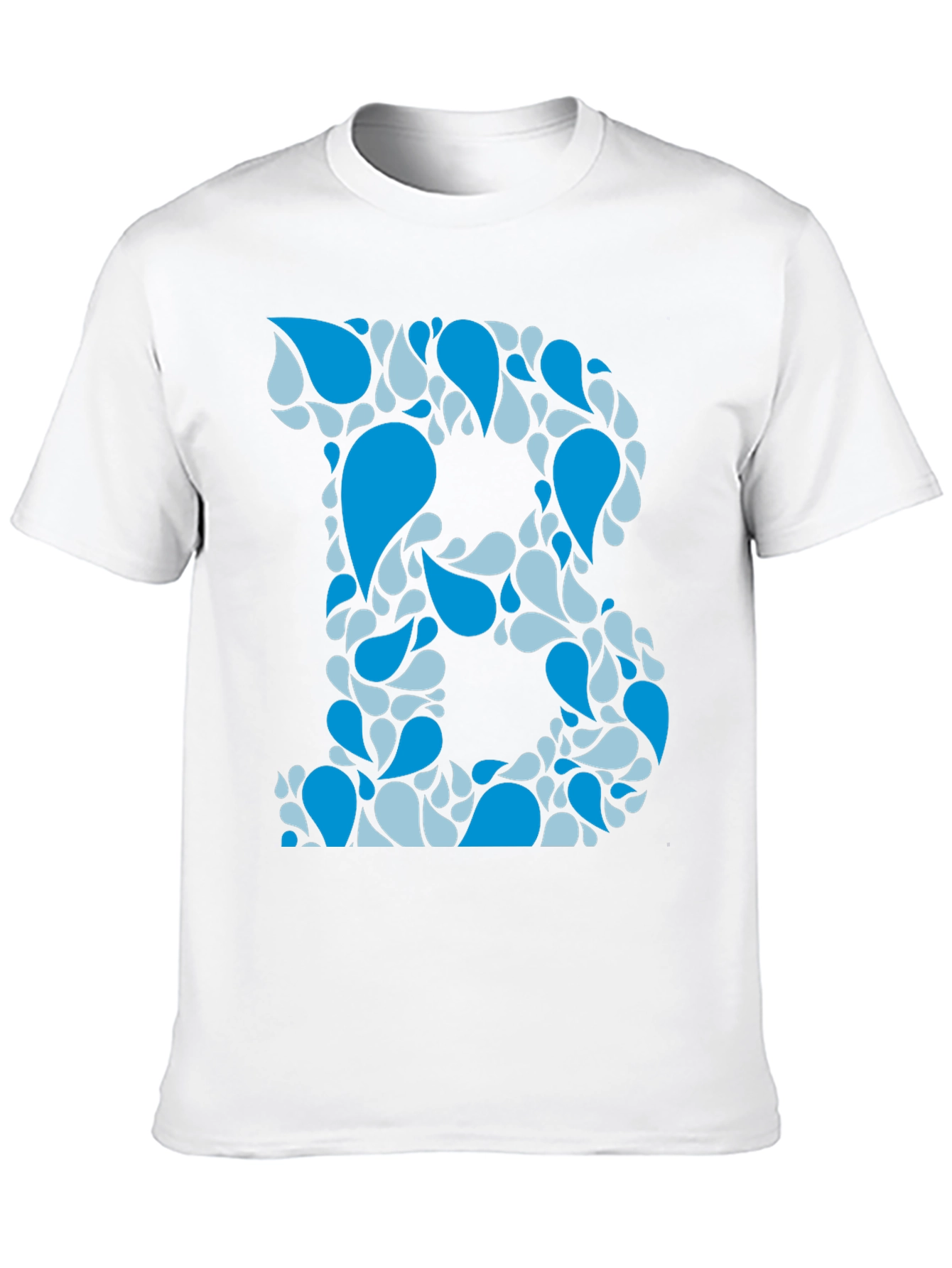 Blue Water Drop Initial B Graphic T-Shirt