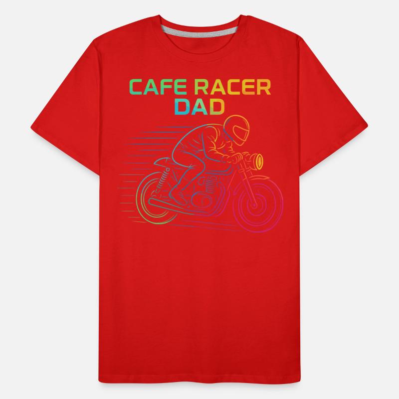 Cafe Racer Dad Vintage Motorcycle Line Art Biker