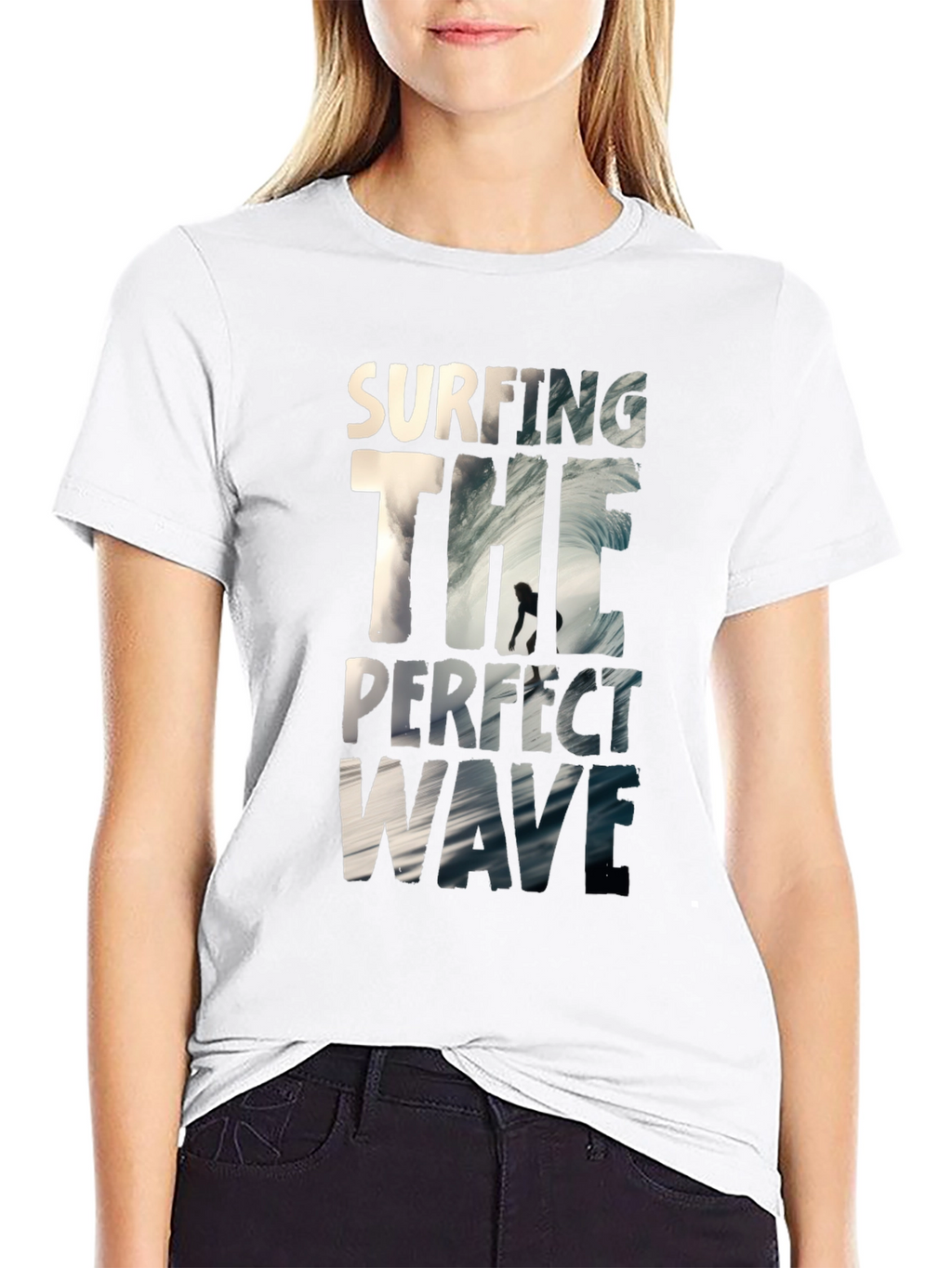 Surfing the Perfect Wave Black T-Shirt