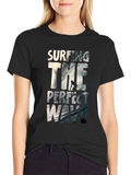Surfing the Perfect Wave Black T-Shirt