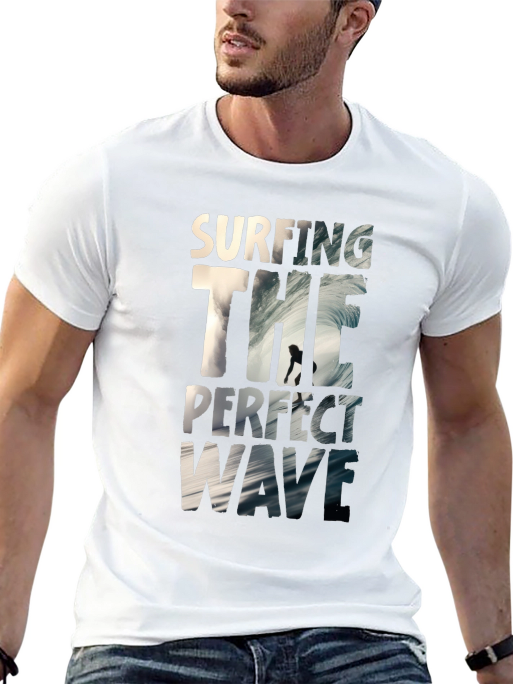 Surfing the Perfect Wave Black T-Shirt