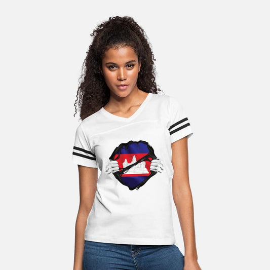 Cambodia Hands Ripped Flag