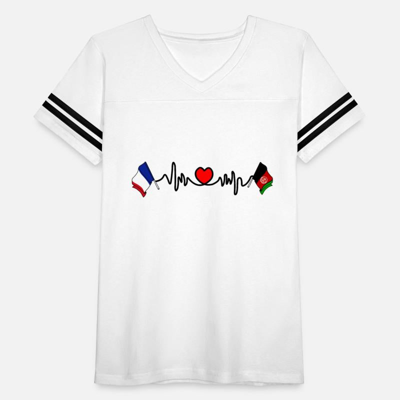 Cardio heart with flag France flag Afghanistan