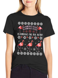 Flamingo Bells T-Shirt - Christmas Holiday Style