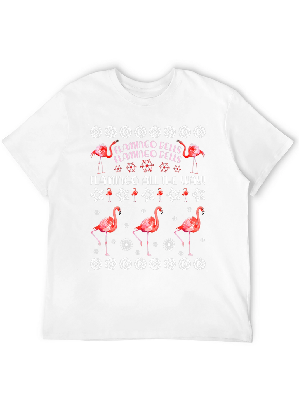 Flamingo Bells T-Shirt - Christmas Holiday Style