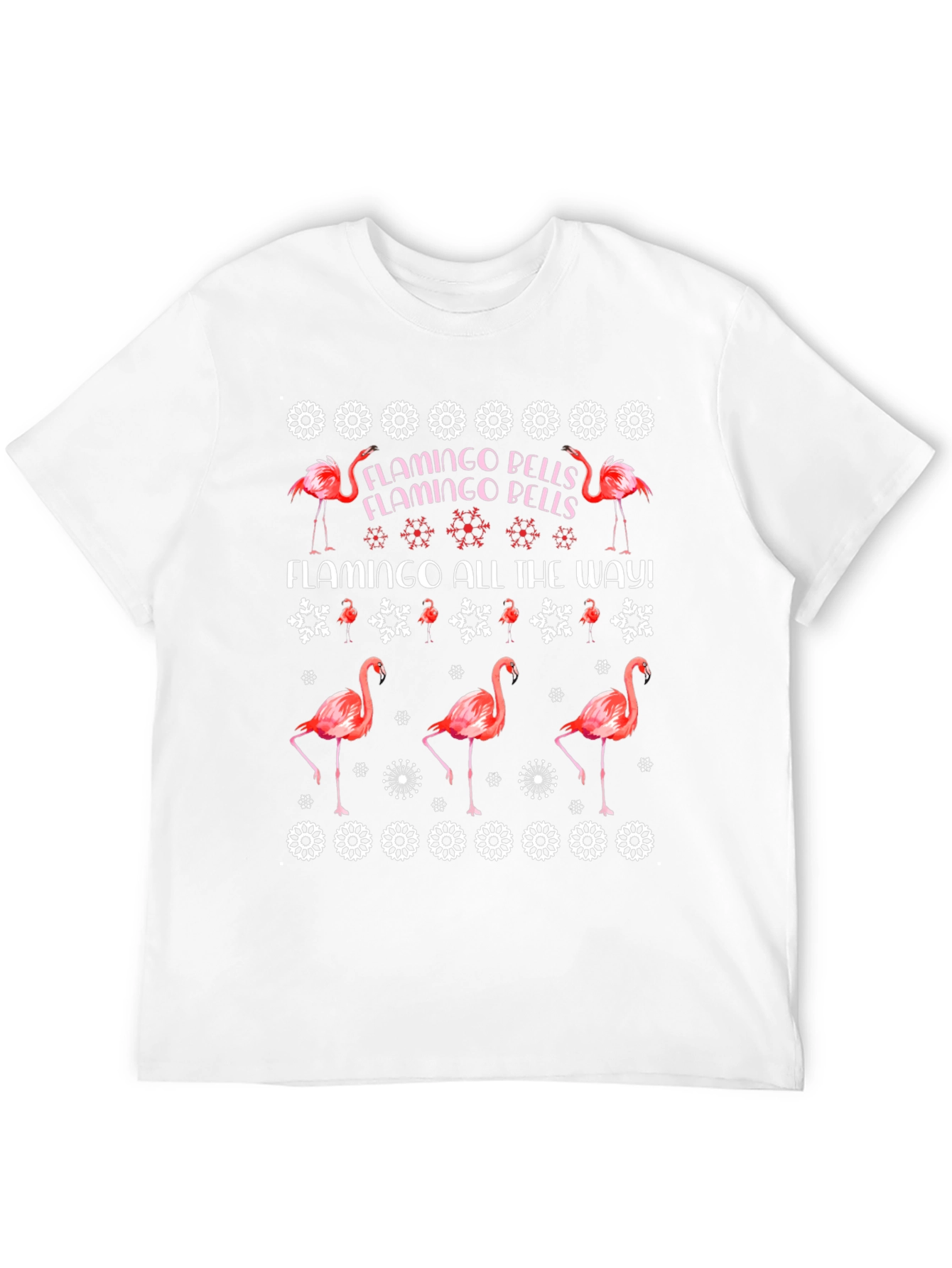 Flamingo Bells T-Shirt - Christmas Holiday Style
