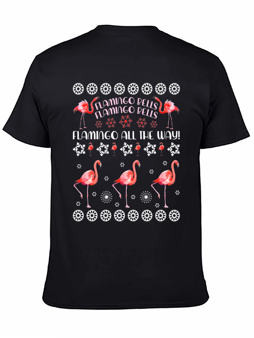 Flamingo Bells T-Shirt - Christmas Holiday Style