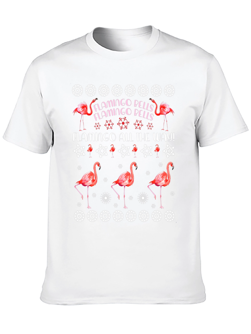 Flamingo Bells T-Shirt - Christmas Holiday Style