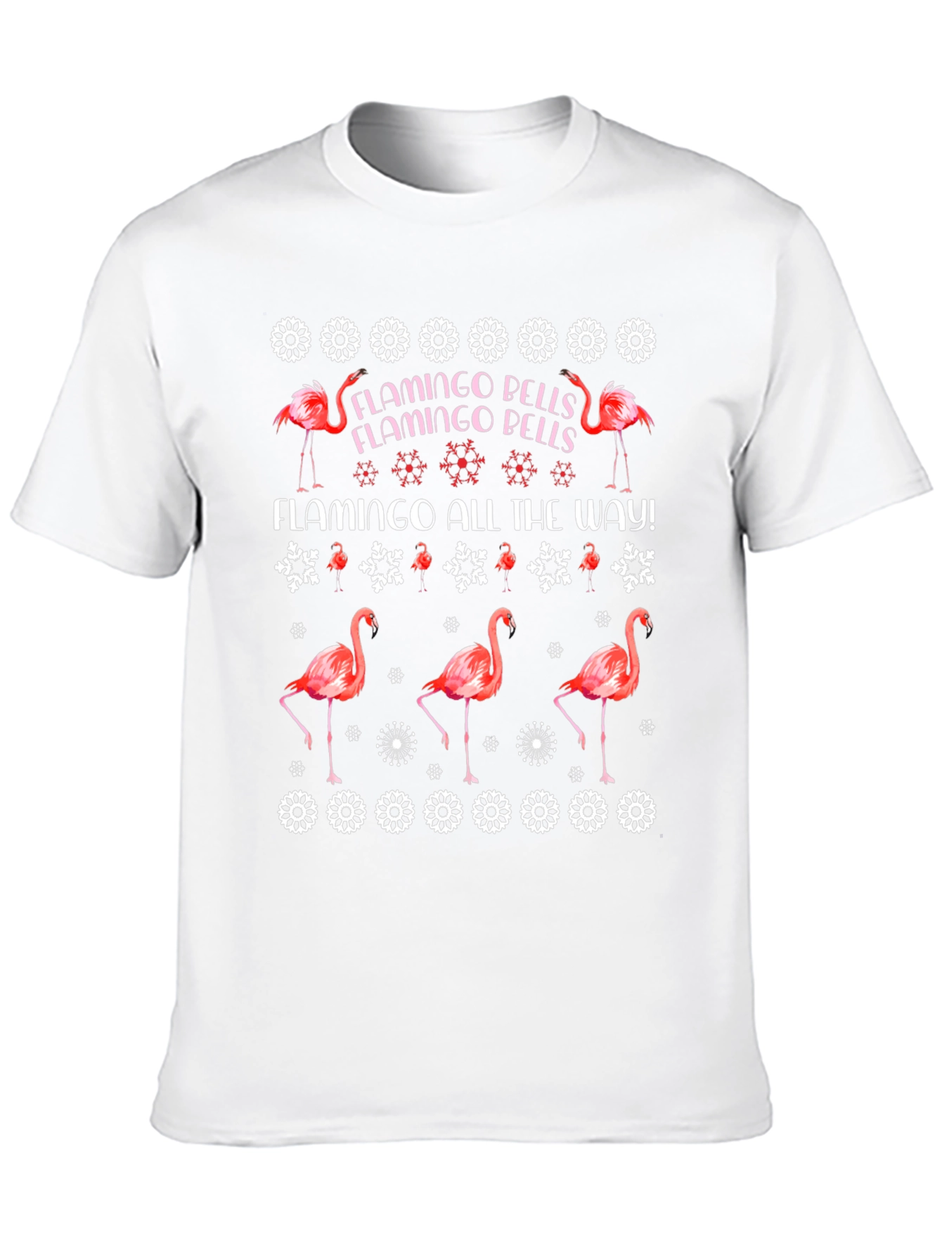 Flamingo Bells T-Shirt - Christmas Holiday Style