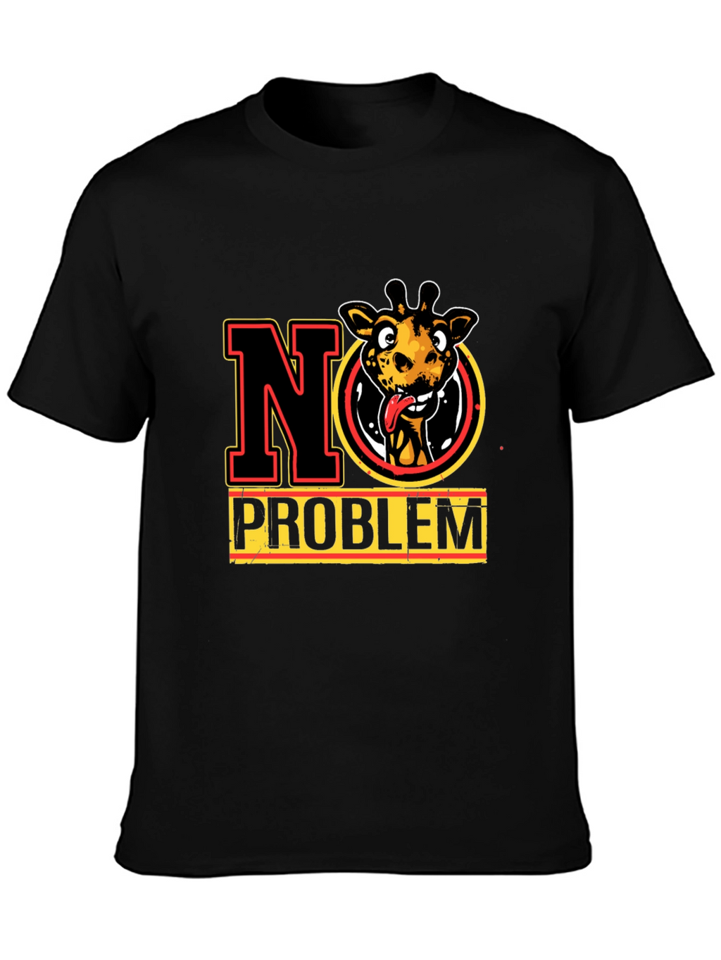 No Problem Giraffe Graphic Tee - Mens Black T-Shirt