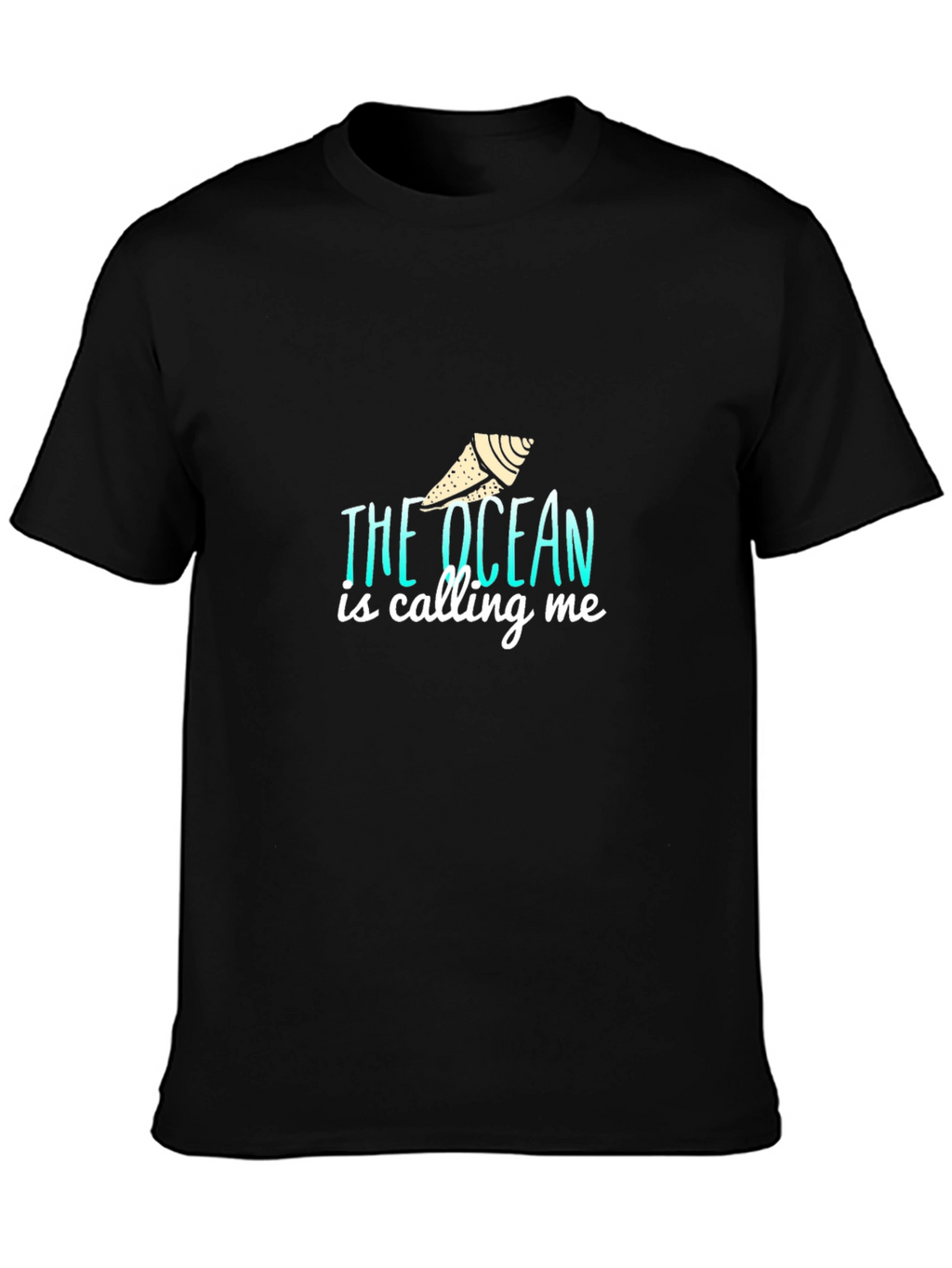 The Ocean is Calling Me Black T-Shirt