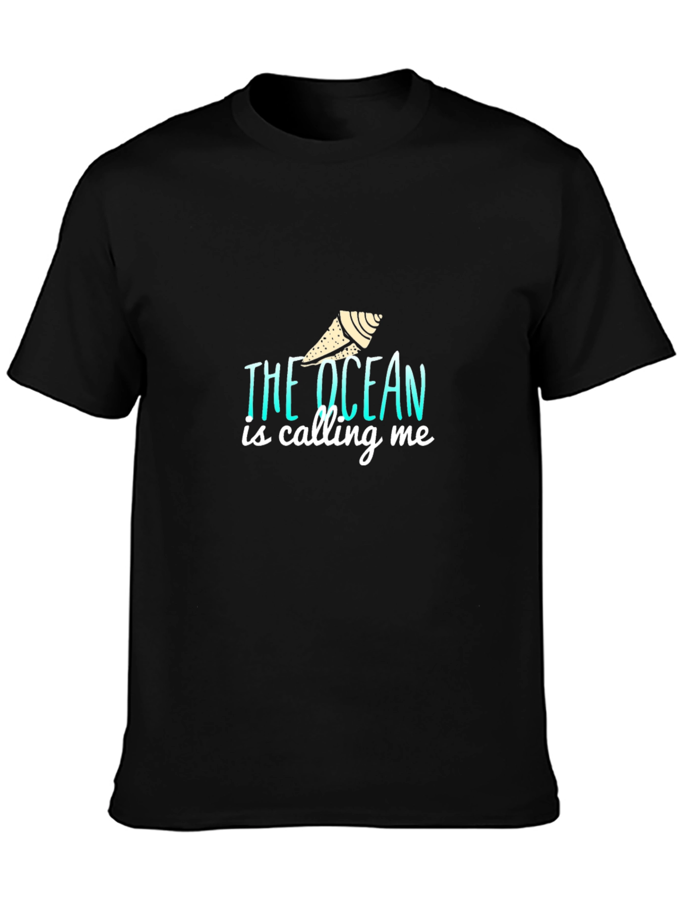 The Ocean is Calling Me Black T-Shirt