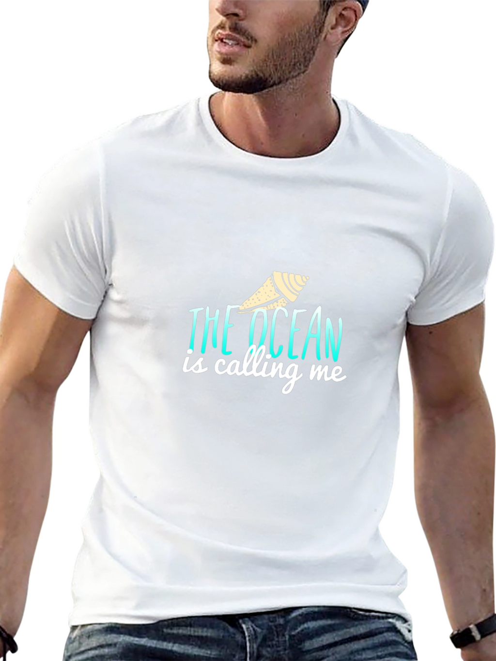 The Ocean is Calling Me Black T-Shirt