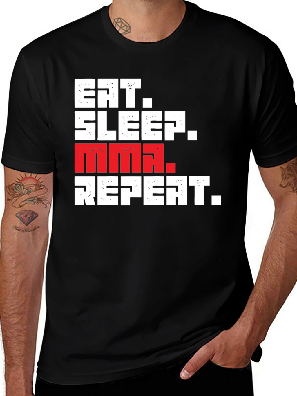 Eat Sleep MMA Repeat Graphic Tee