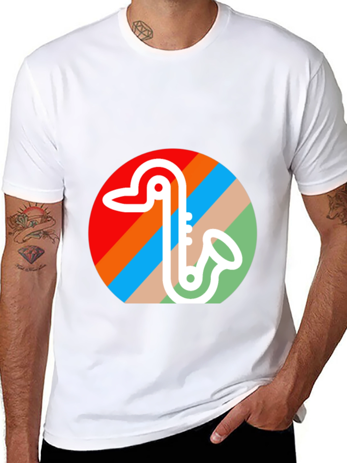 Retro Saxophone Graphic Tee