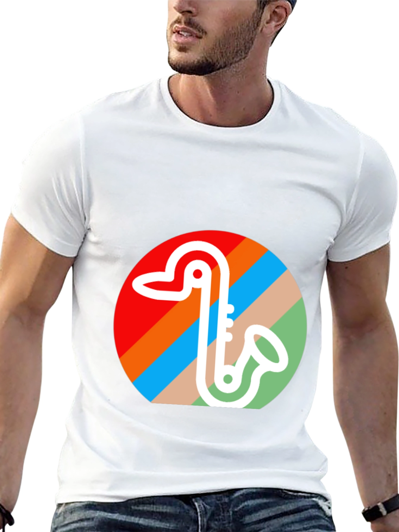 Retro Saxophone Graphic Tee