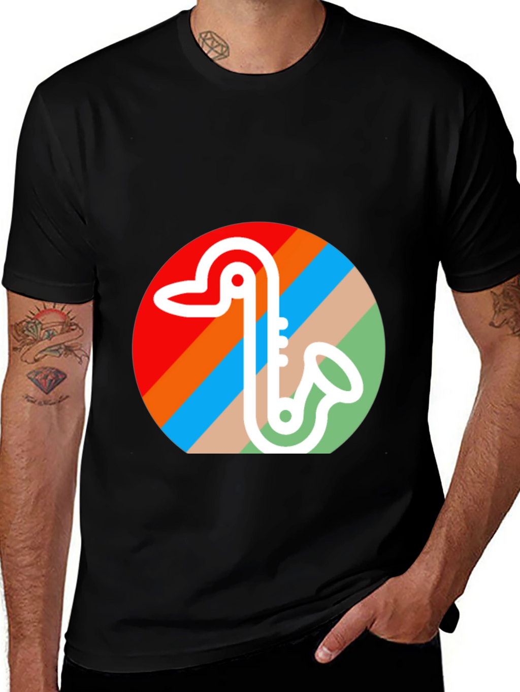 Retro Saxophone Graphic Tee