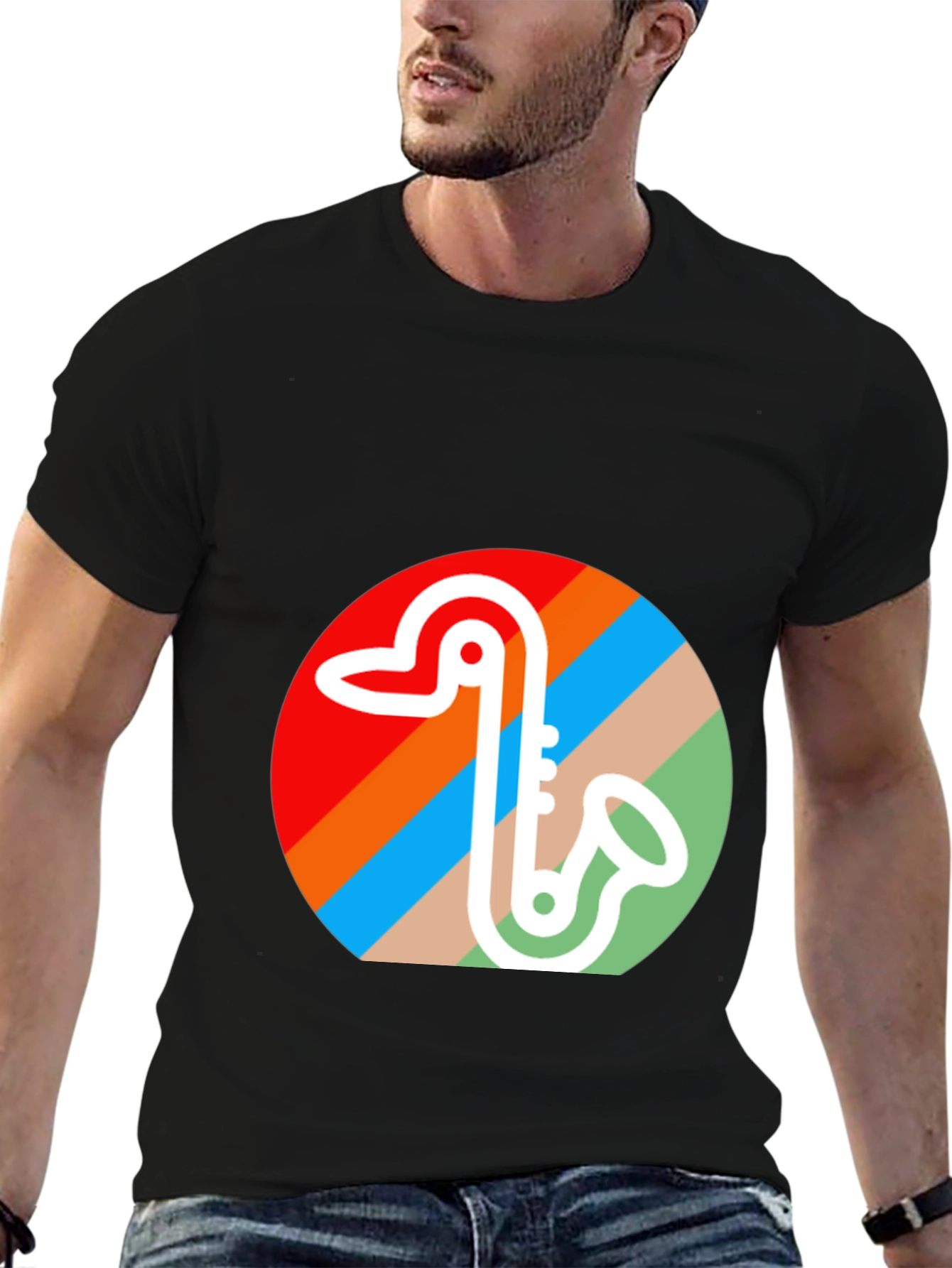 Retro Saxophone Graphic Tee
