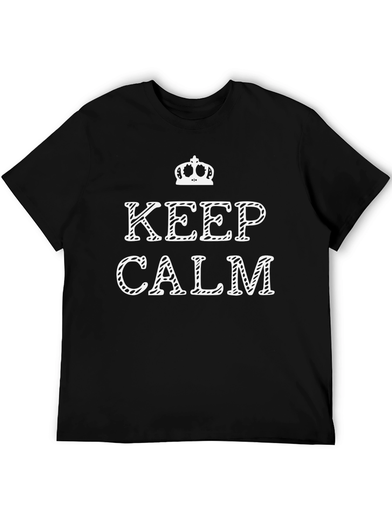 Keep Calm Graphic Tee - Black Cotton T-Shirt