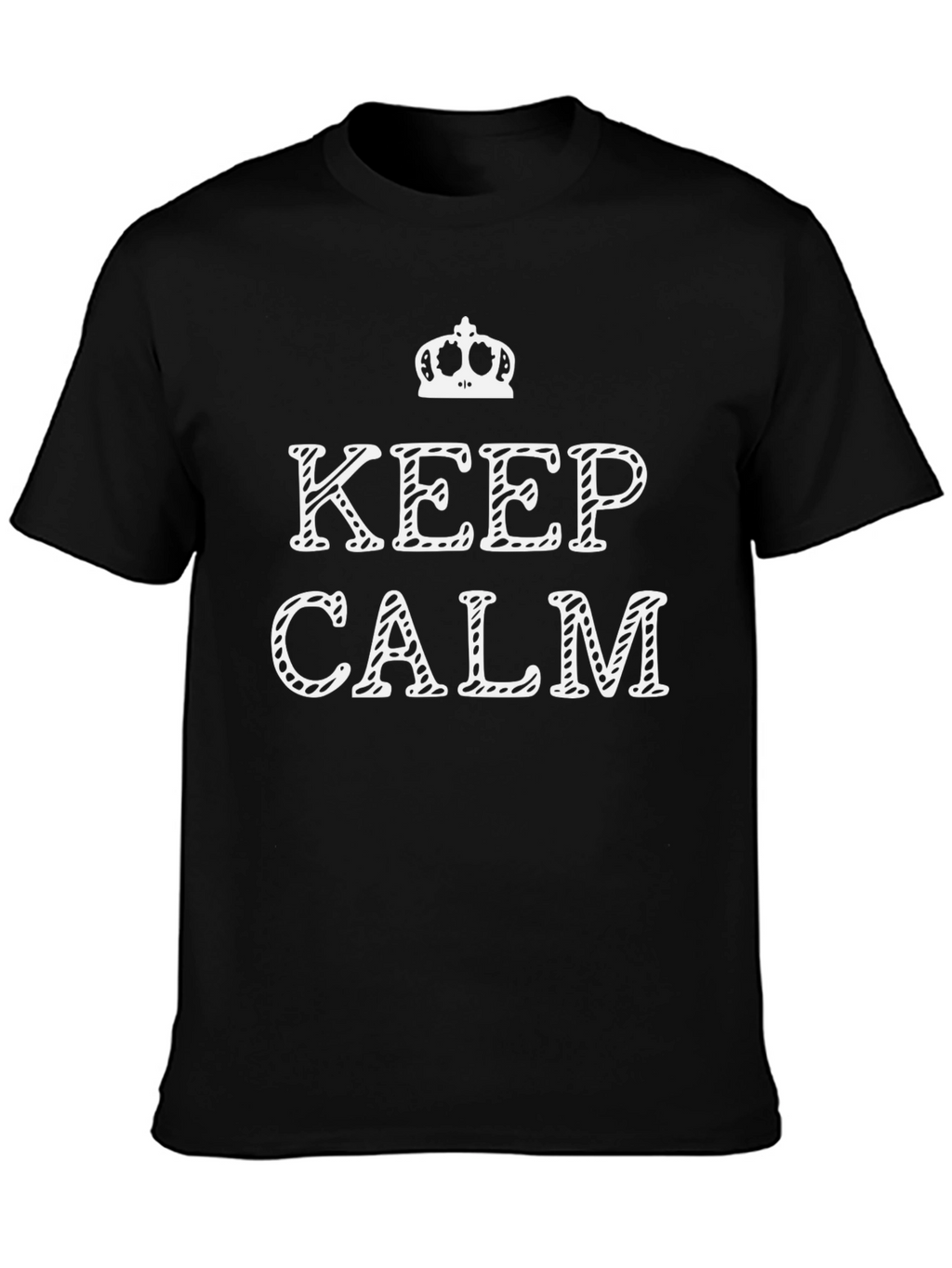 Keep Calm Graphic Tee - Black Cotton T-Shirt