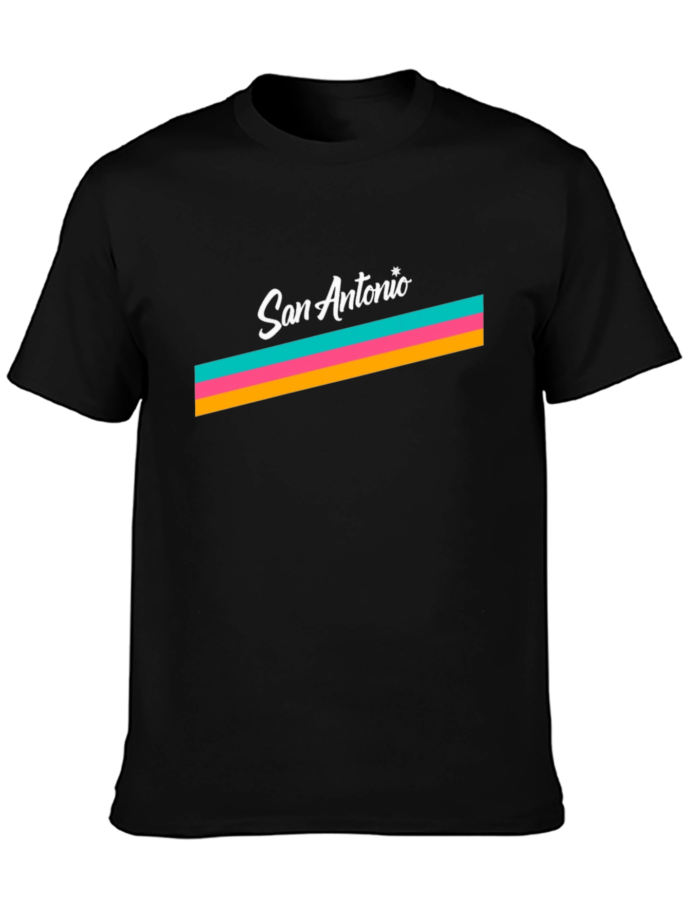 San Antonio Retro Stripe Graphic Tee - Black