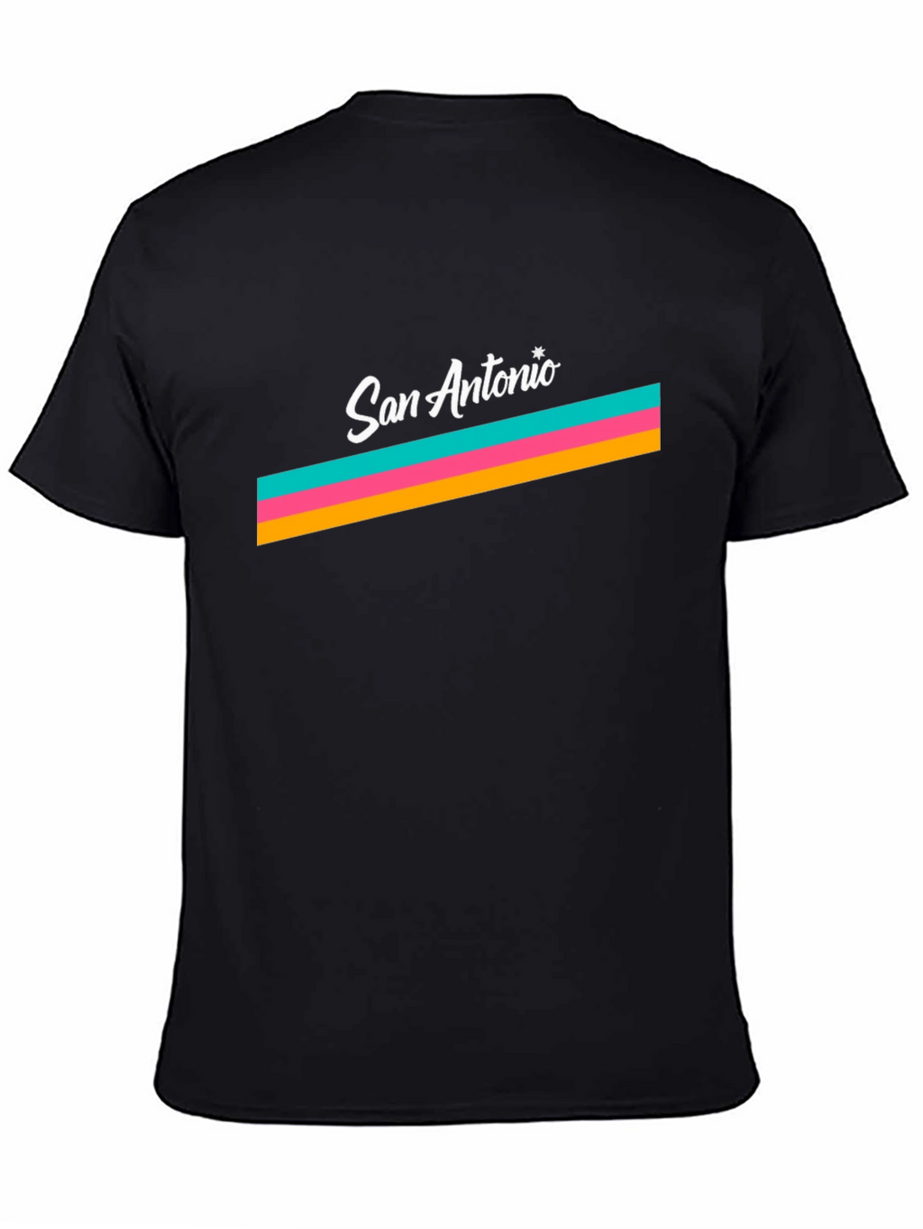 San Antonio Retro Stripe Graphic Tee - Black