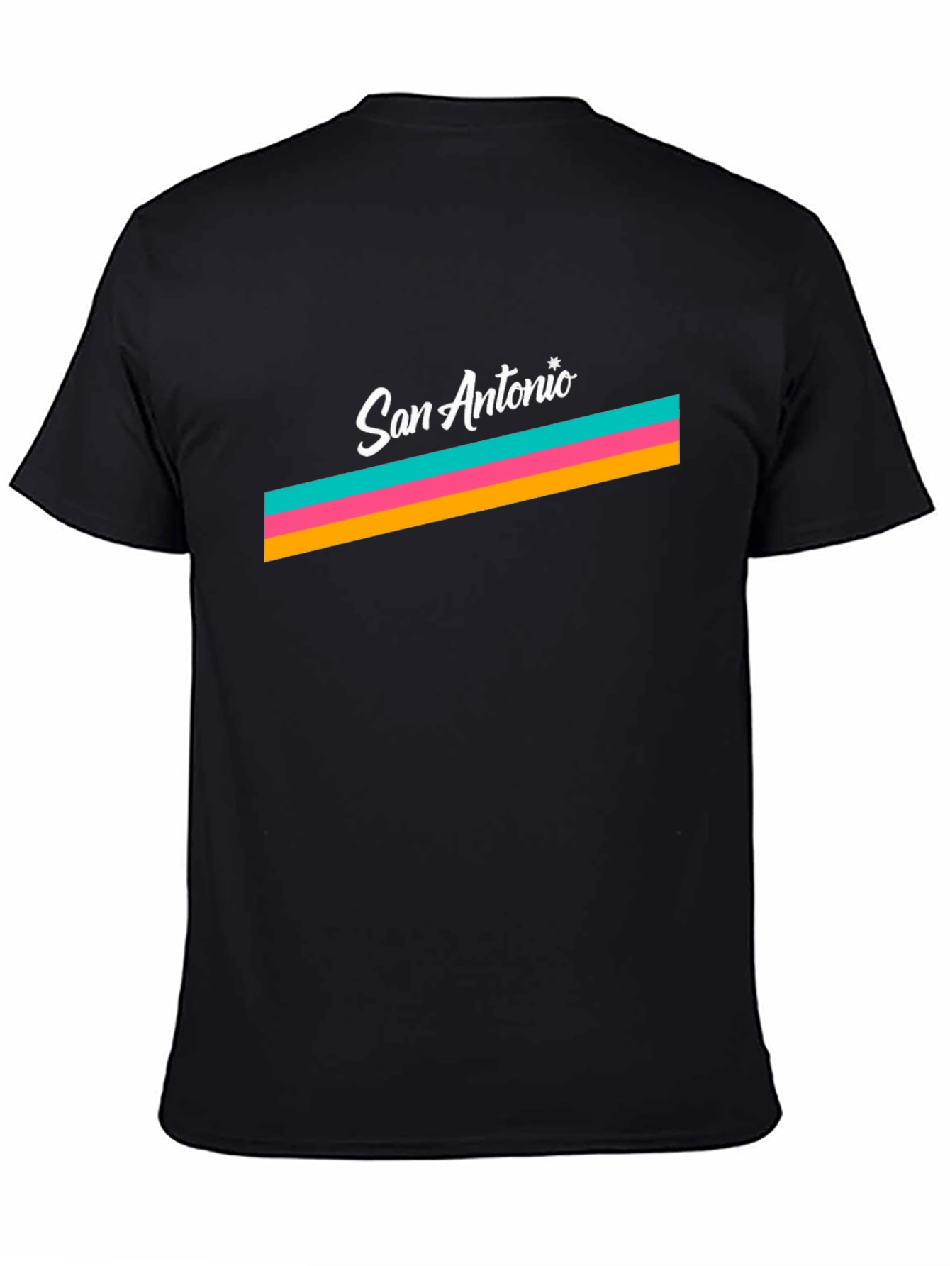 San Antonio Retro Stripe Graphic Tee - Black