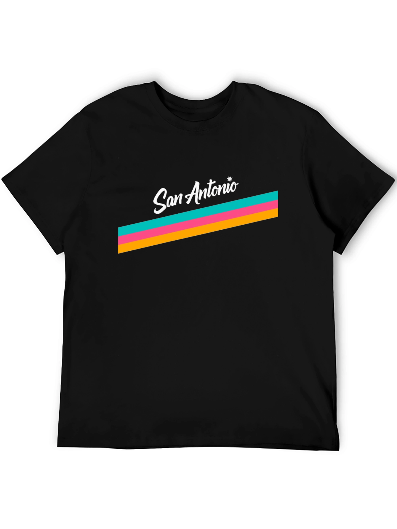 San Antonio Retro Stripe Graphic Tee - Black