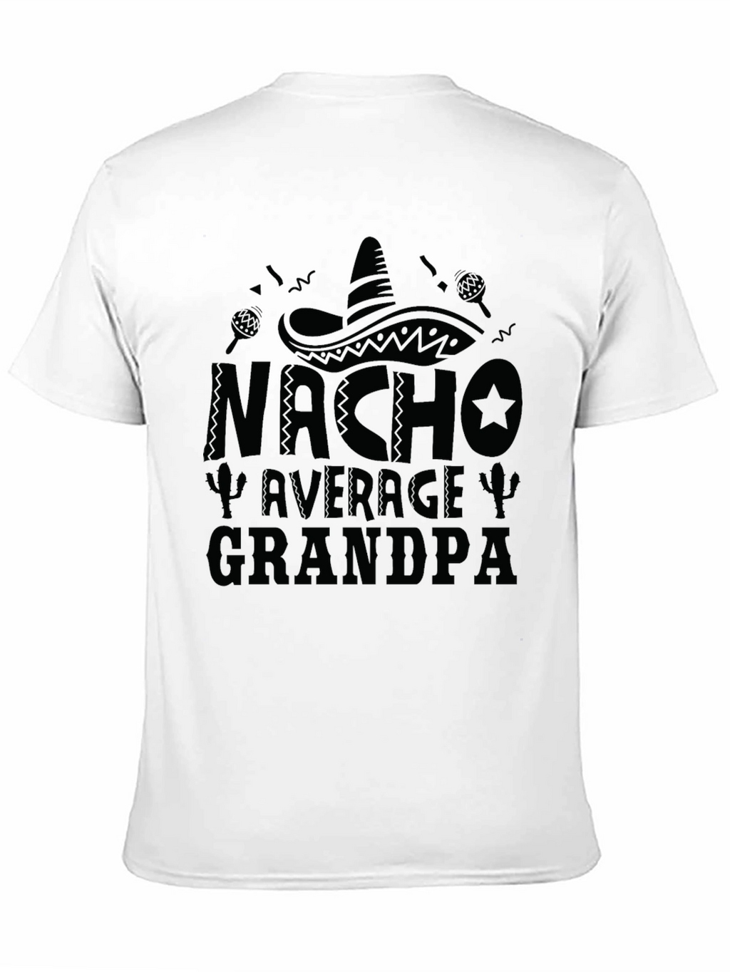 Nacho Average Grandpa Black Graphic T-Shirt