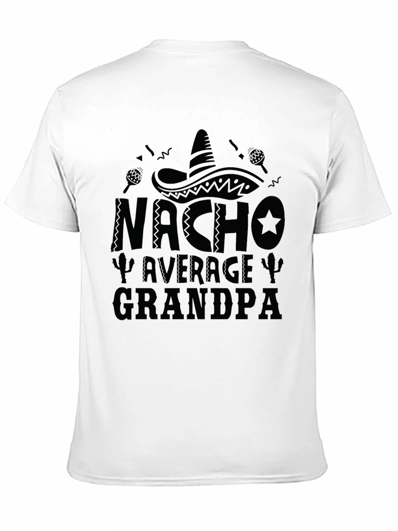 Nacho Average Grandpa Black Graphic T-Shirt