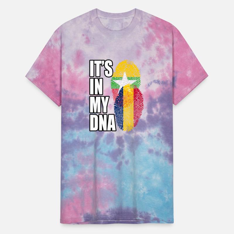 Chadian And Burmese Mix Heritage DNA Flag