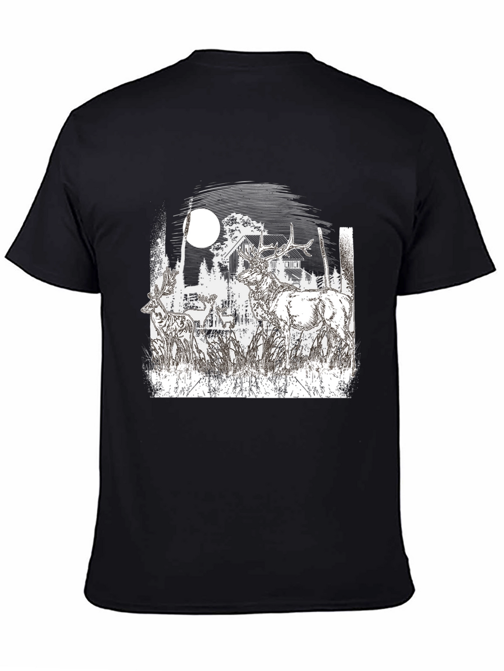 Wildlife Silhouette Black T-Shirt