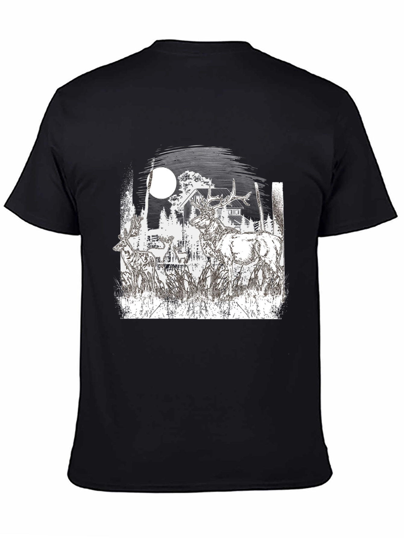 Wildlife Silhouette Black T-Shirt