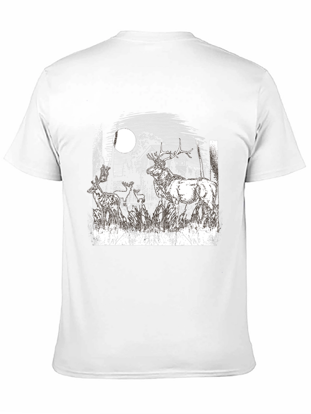 Wildlife Silhouette Black T-Shirt