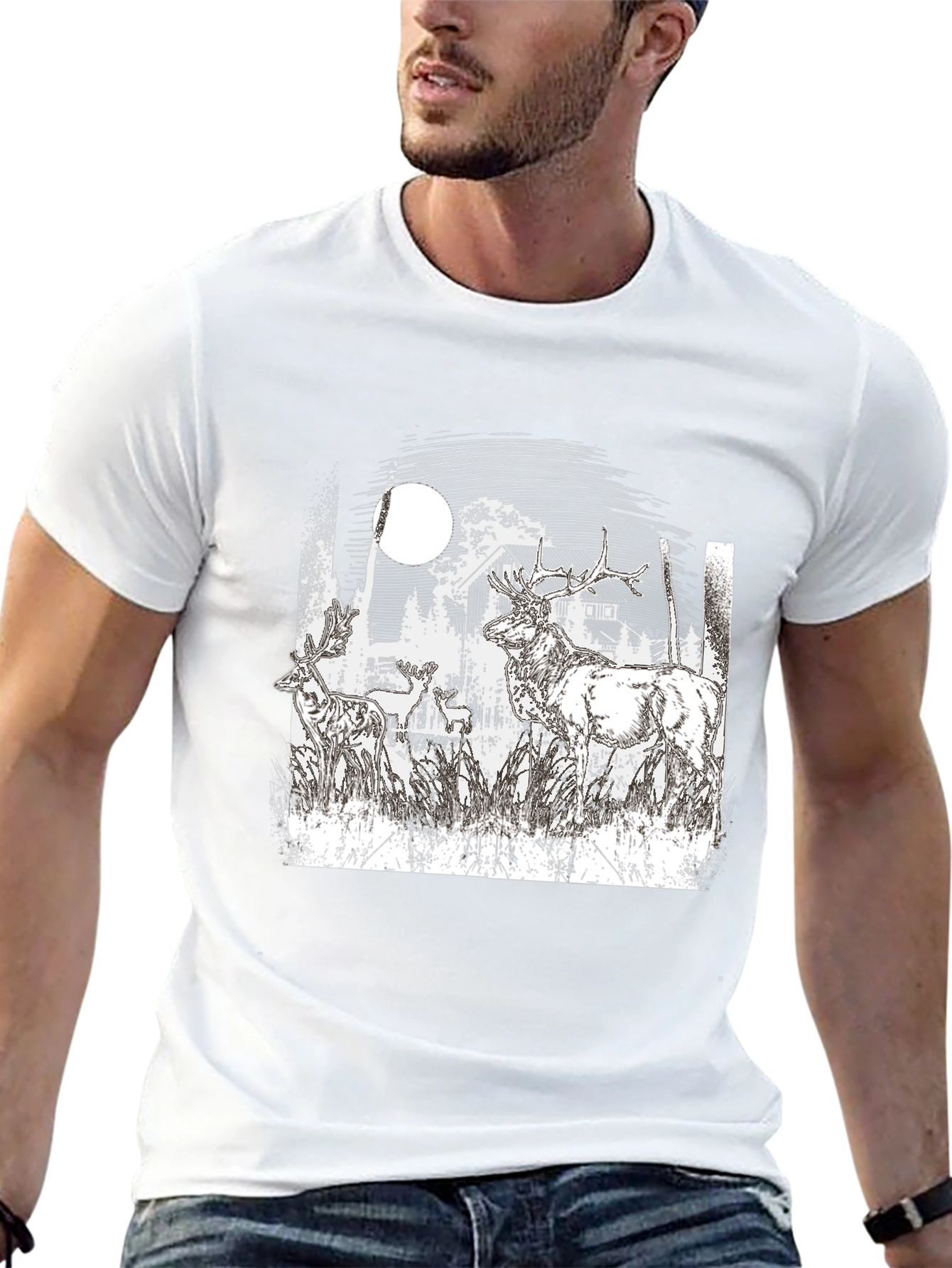 Wildlife Silhouette Black T-Shirt