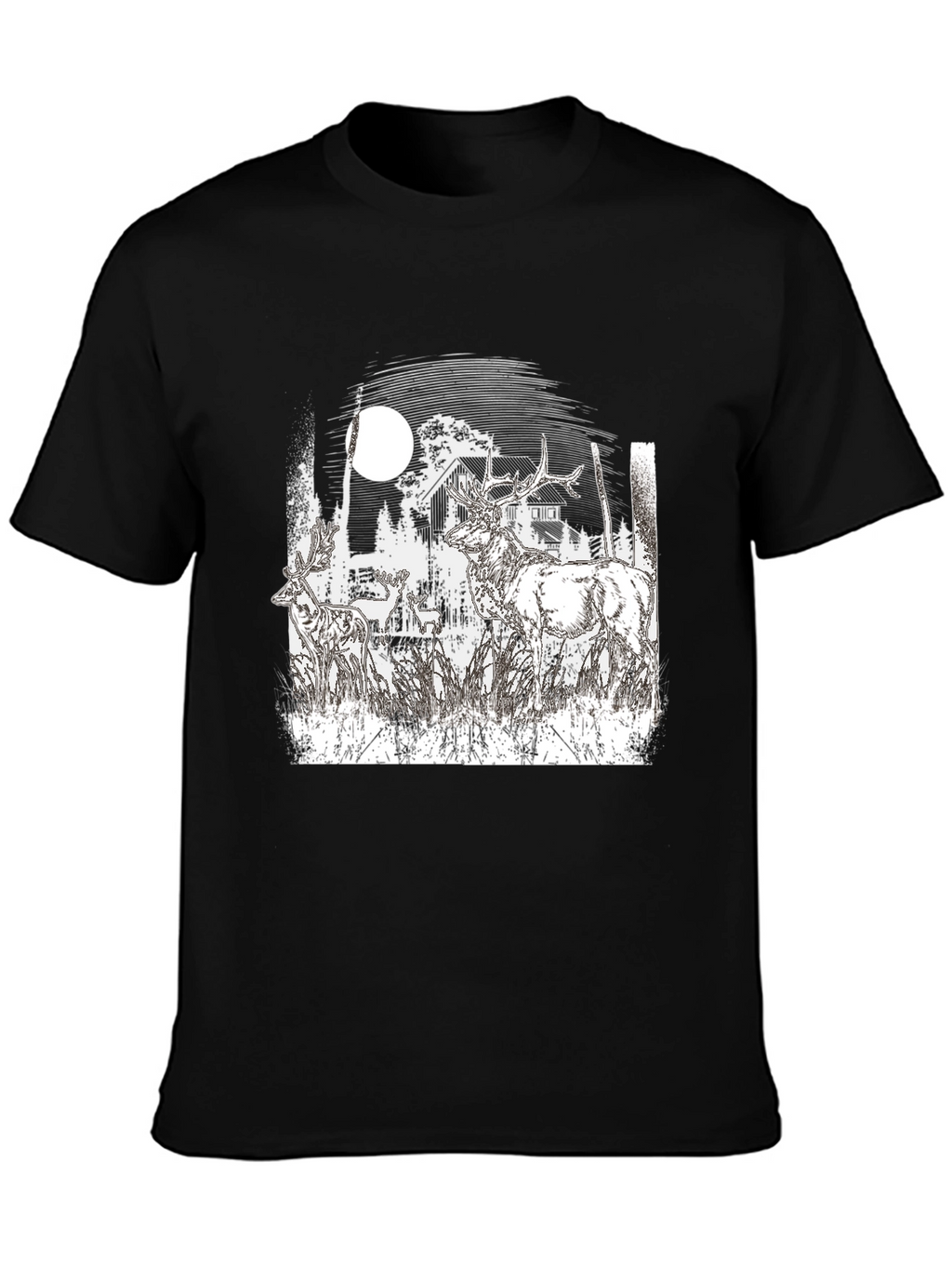 Wildlife Silhouette Black T-Shirt