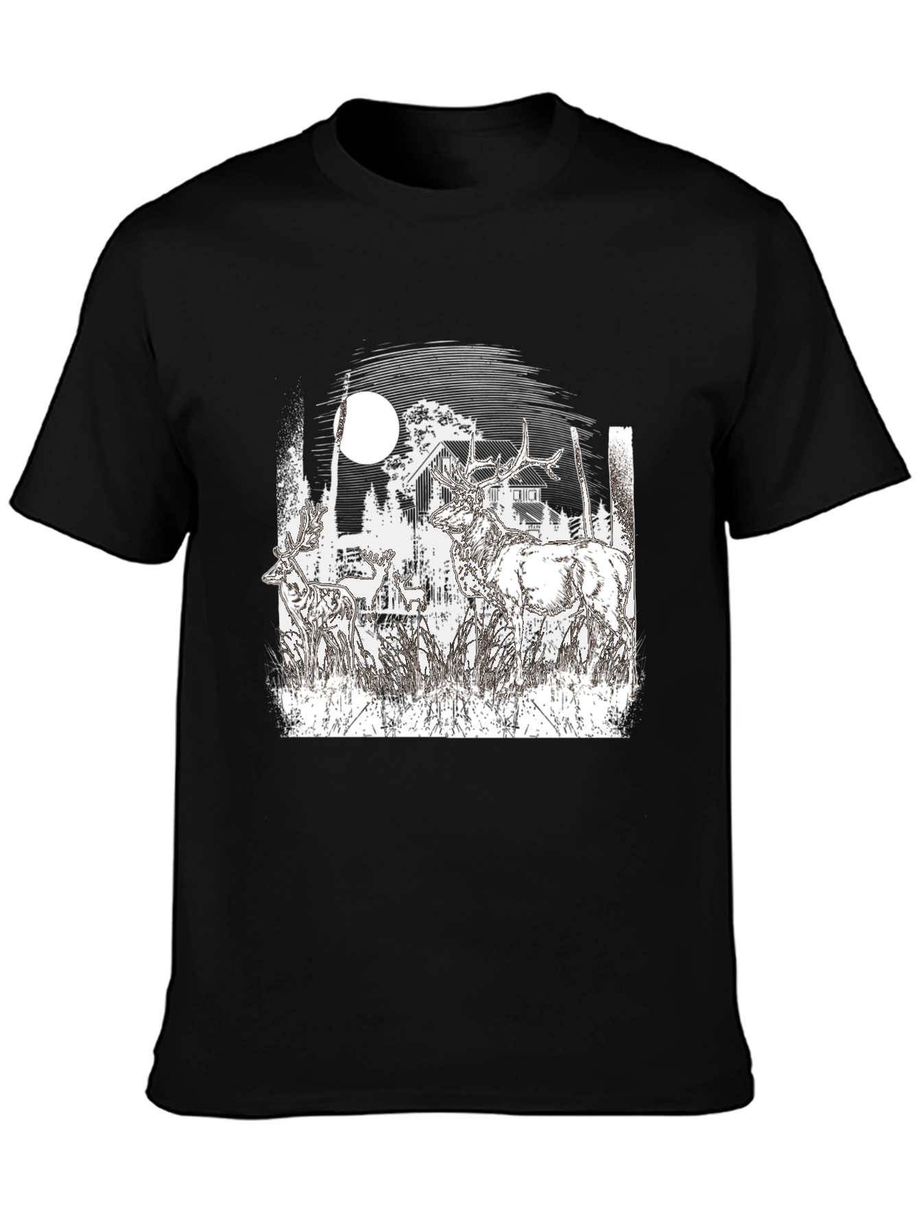 Wildlife Silhouette Black T-Shirt