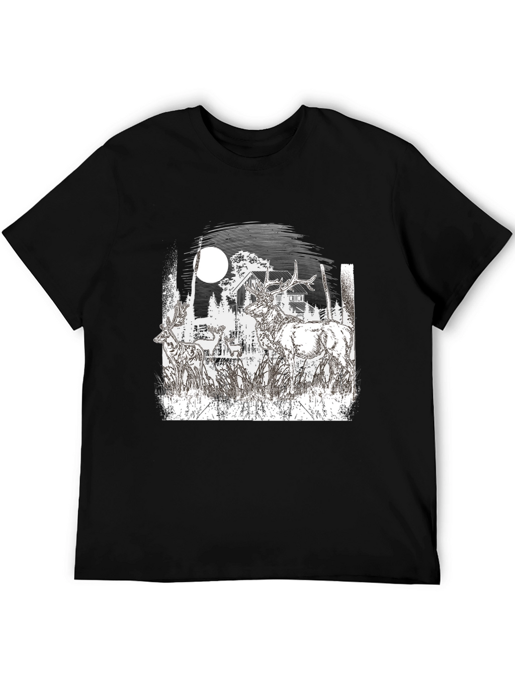 Wildlife Silhouette Black T-Shirt