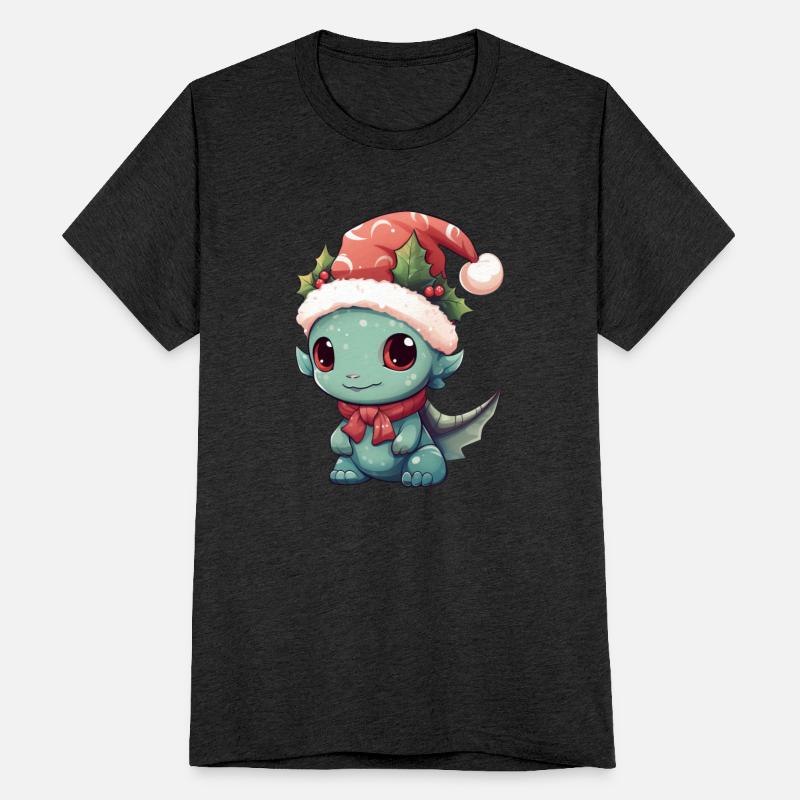 Christmas Joy: Cheerful Dragon with Festive Cap