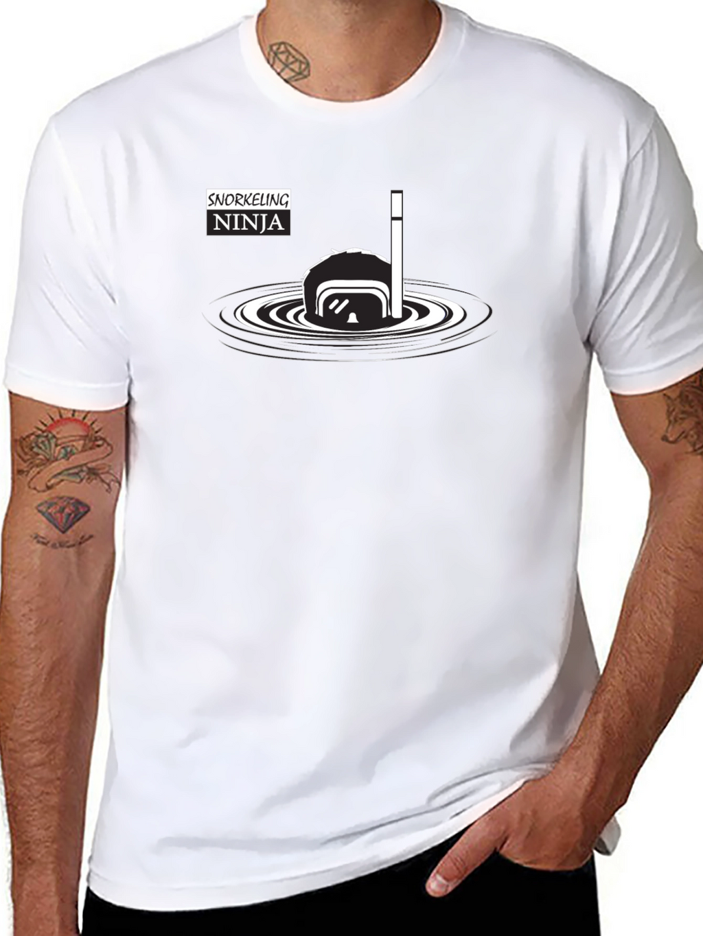 Snorkeling Ninja T-Shirt - Black