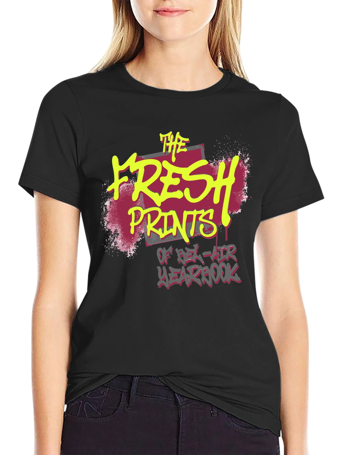 Fresh Prints Yearbook Black Graphic Tee