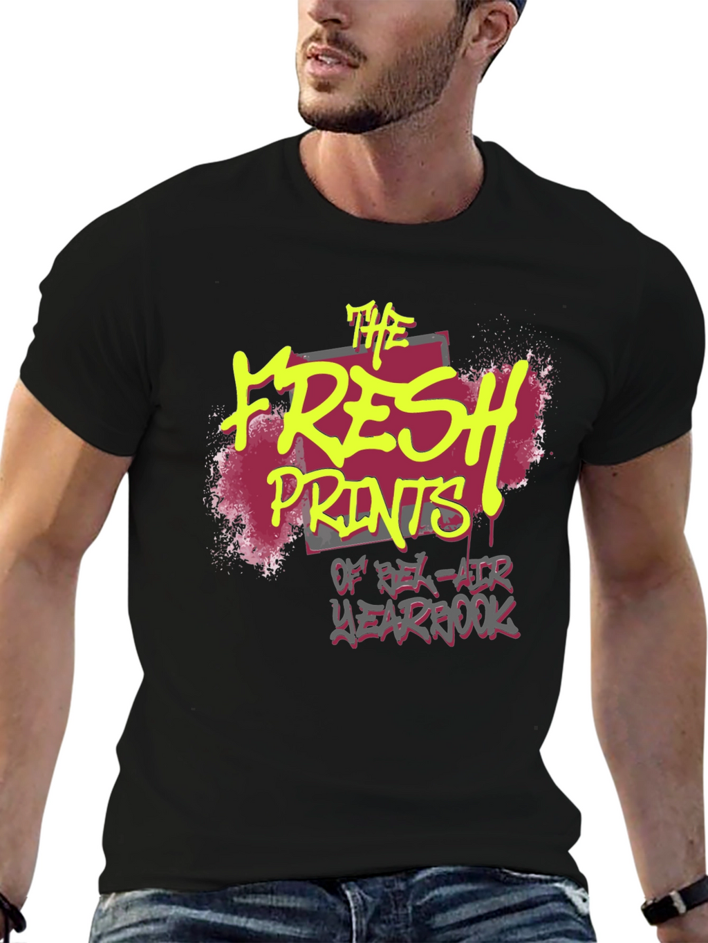 Fresh Prints Yearbook Black Graphic Tee