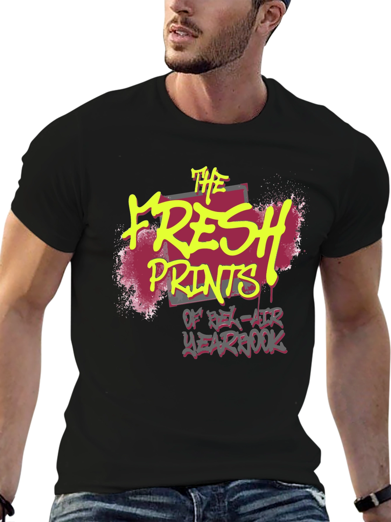 Fresh Prints Yearbook Black Graphic Tee