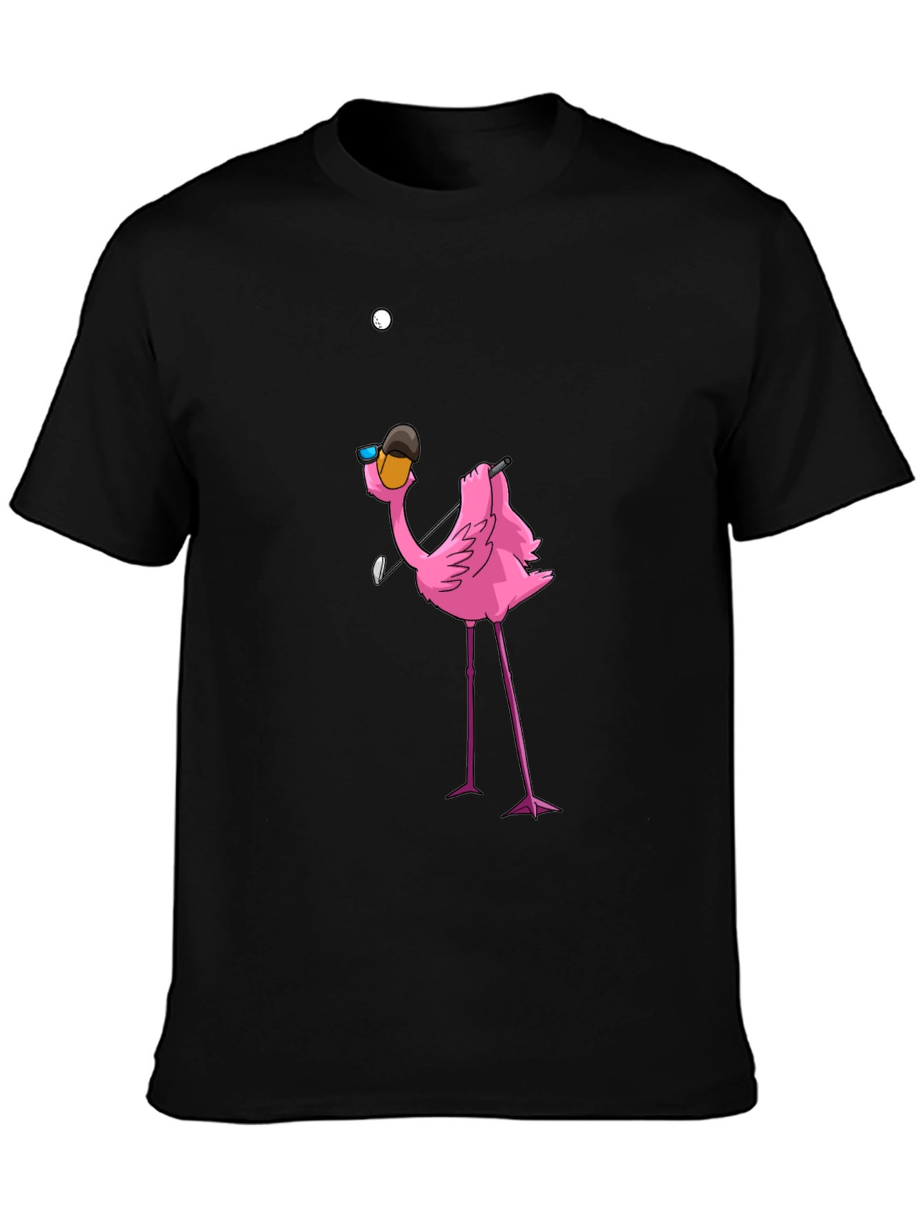 Golf Flamingo Black T-Shirt