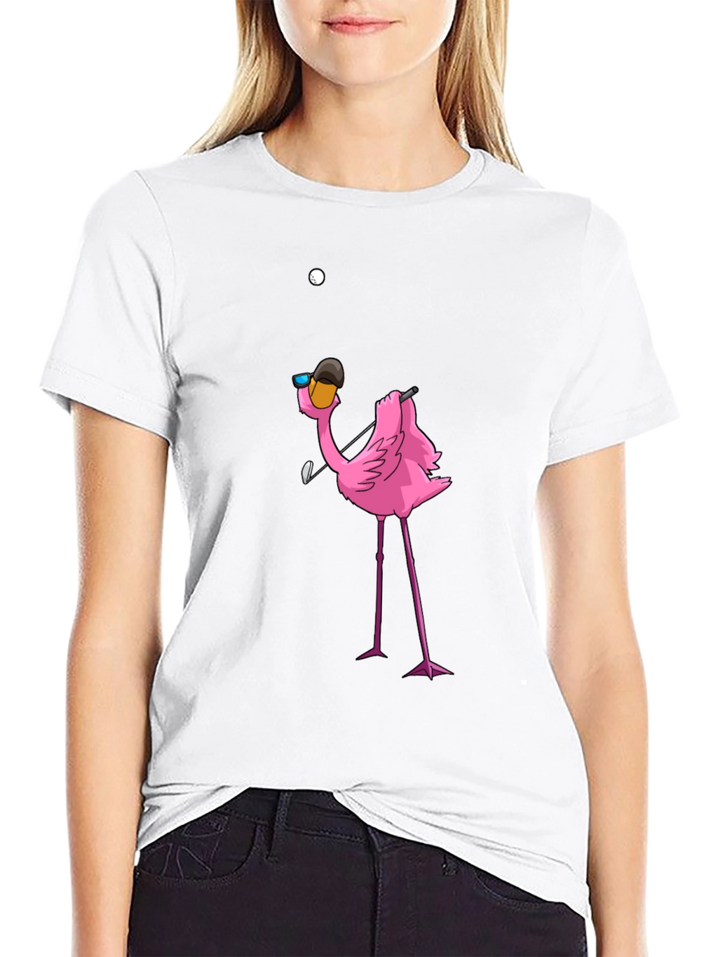 Golf Flamingo Black T-Shirt